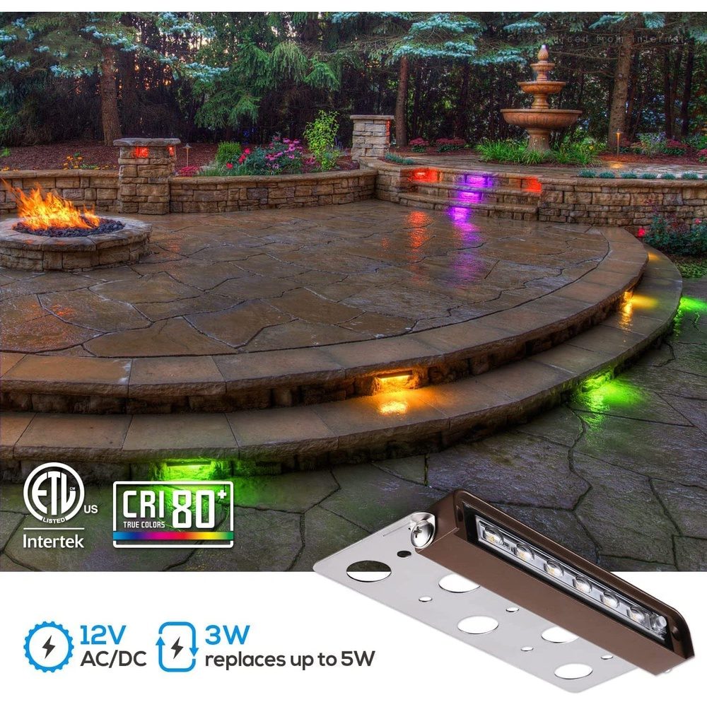ELA07 8-Pack 7 Inch 3W RGB LED Retaining Wall Lights, Hardscape Color – Sun  Bright Lighting